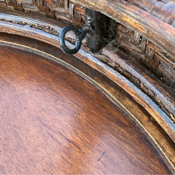 Rattan Pedestal Side Table - Picture 6 of 11